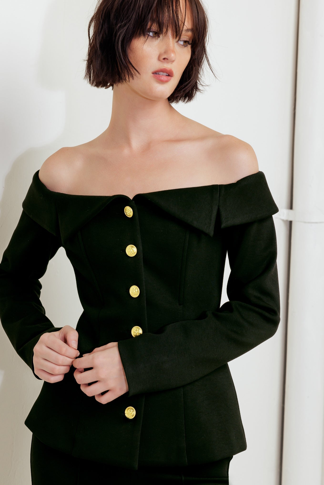 MODERN FLOW BLACK WOVEN TOP Flying Tomato